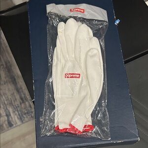 Supreme Red and White Gloves